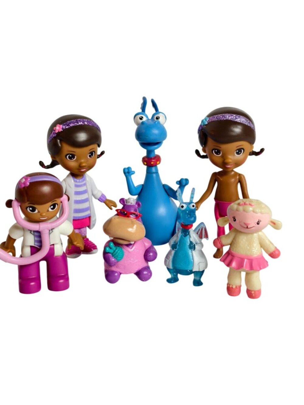 Disney Doc McStuffins 7-Pc Figure Set Lambie Stuffy Hallie Friends Playset